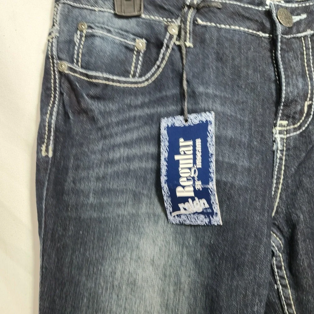Reign Womens Jeans Sz‎ 13 Blue Low Rise Skinny Dark Wash Stretch NWT